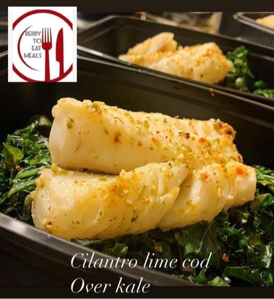 Cilantro lime cod and kale