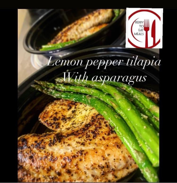 Lemon pepper tilapia and asparagus